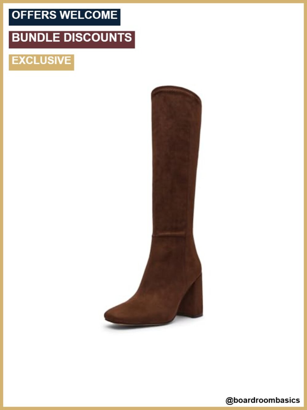 Block Heel Side Zip Boots with Synthetic Lining